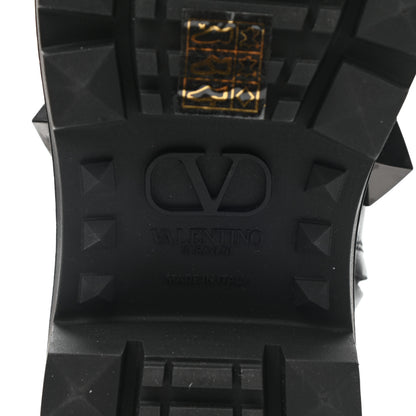 Valentino Garavani Calfskin Tonal Roman Stud 20/40mm Combat Boots 37.5 Black 6 of 9