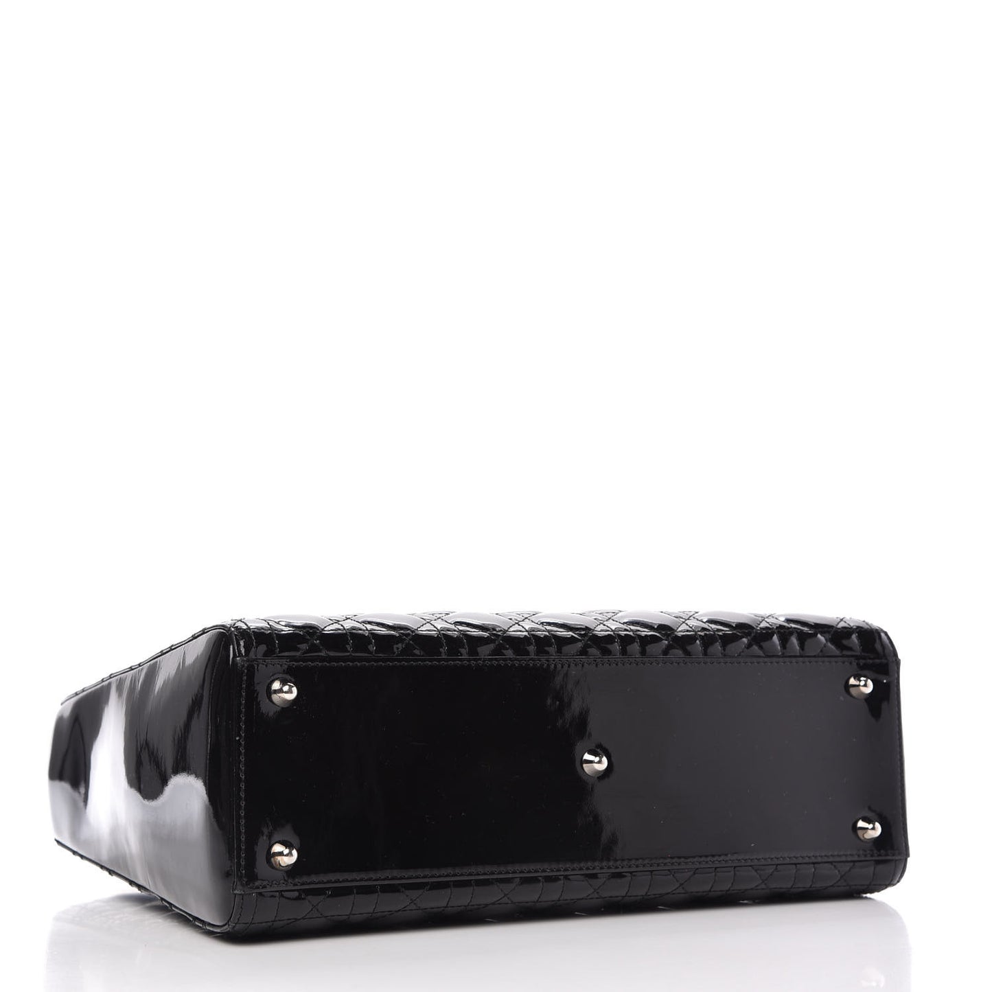 Patent Cannage Large Lady Dior Black