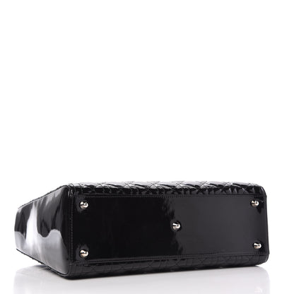 Christian Dior Patent Cannage Large Lady Dior Black 4 of 10