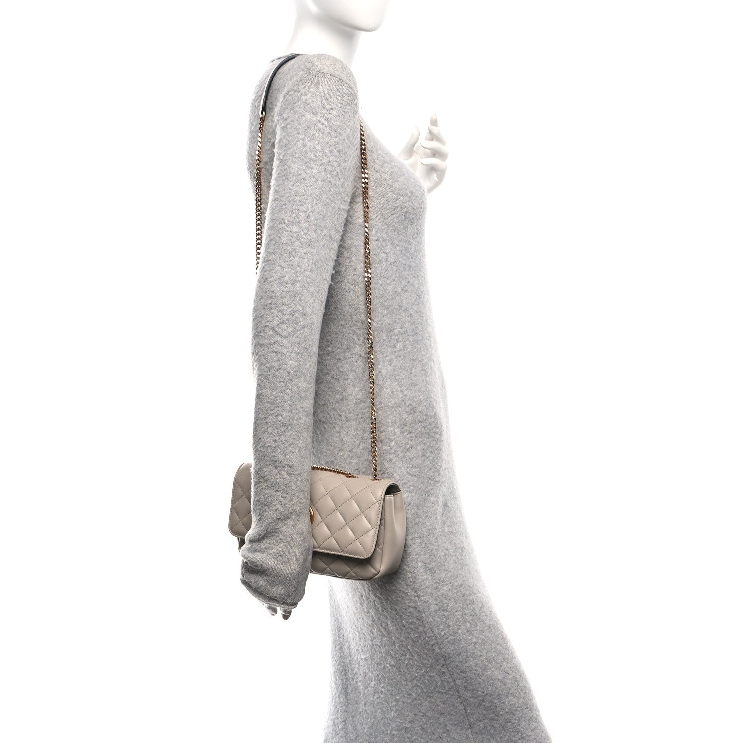 Versace Nappa Quilted Medusa Medium Chain Crossbody Taupe 2 of 10