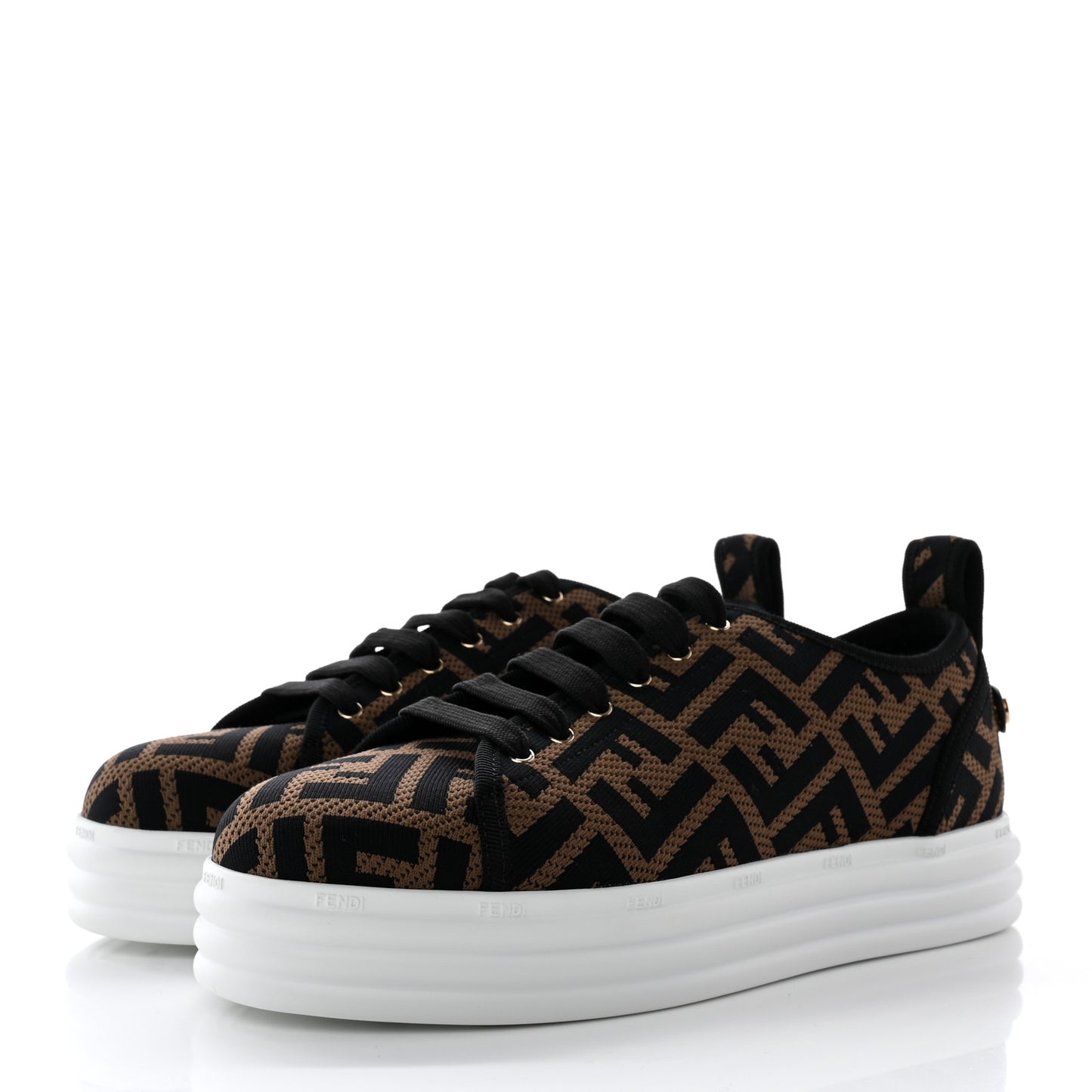 Fabric FF Micro-Perforated Rise Low Top Sneakers 39 Tobacco Black
