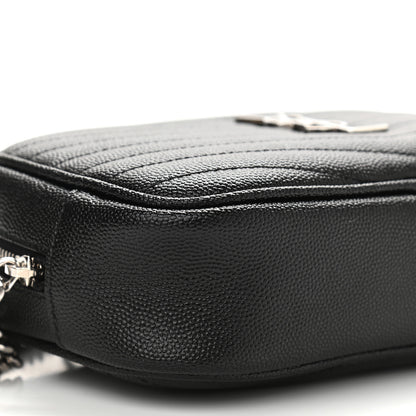 Saint Laurent Grain De Poudre Matelasse Monogram Mini Lou Camera Bag Black 4 of 10