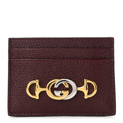Gucci Grainy Calfskin Zumi Card Holder Vintage Bordeaux 1 of 6