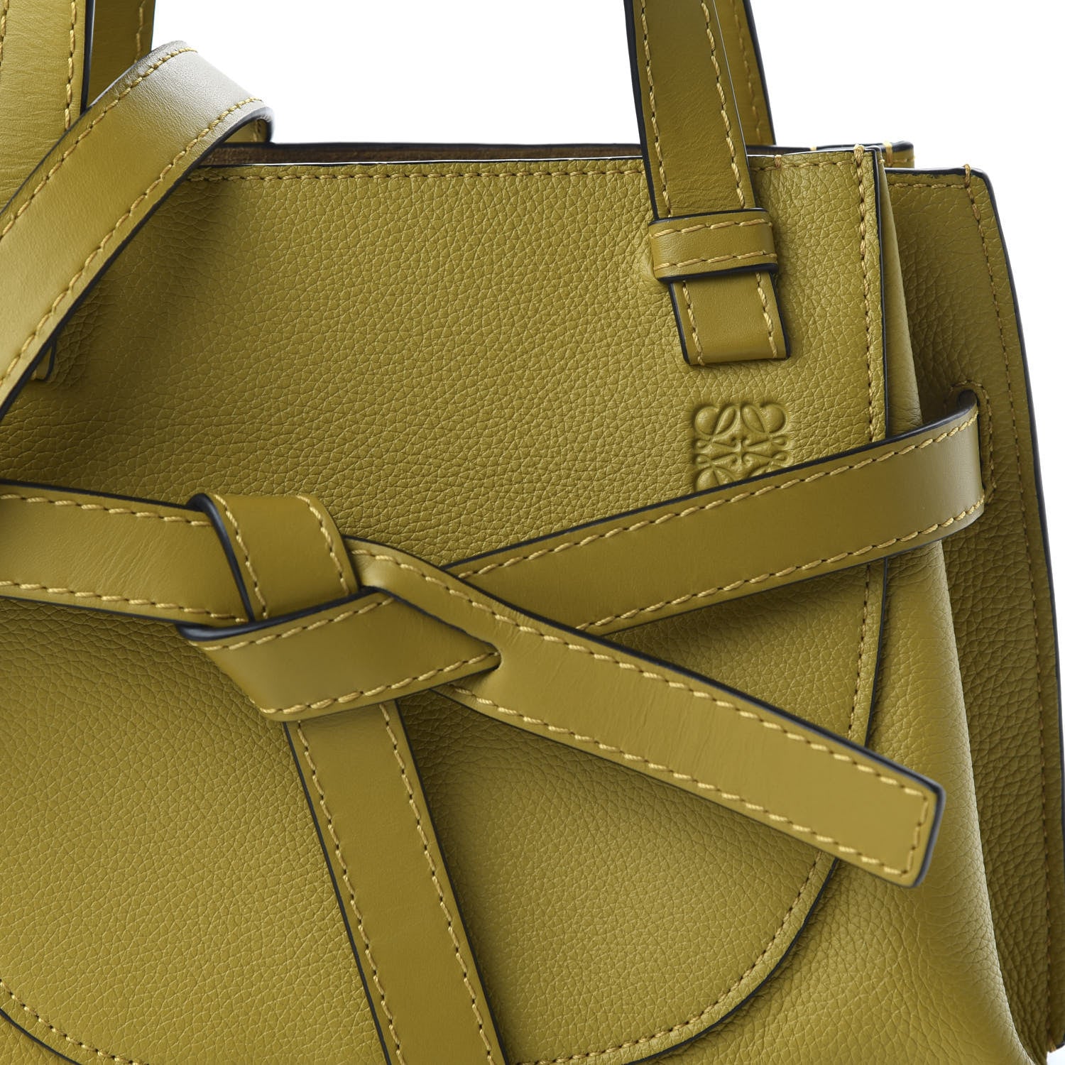 Loewe Calfskin Mini Gate Tote Ochre 10 of 11