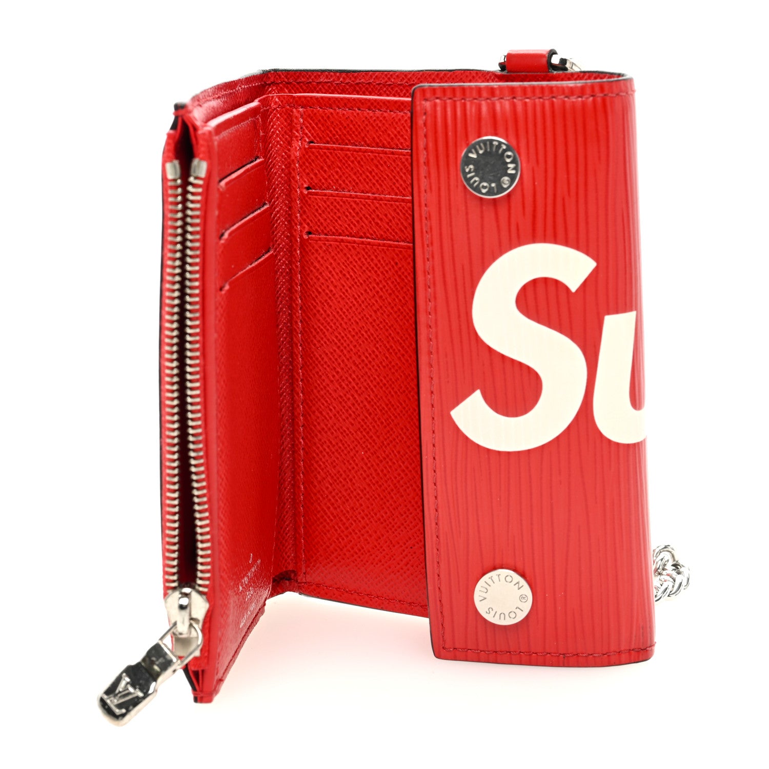 Louis Vuitton X SUPREME Epi Chain Wallet Red 5 of 7