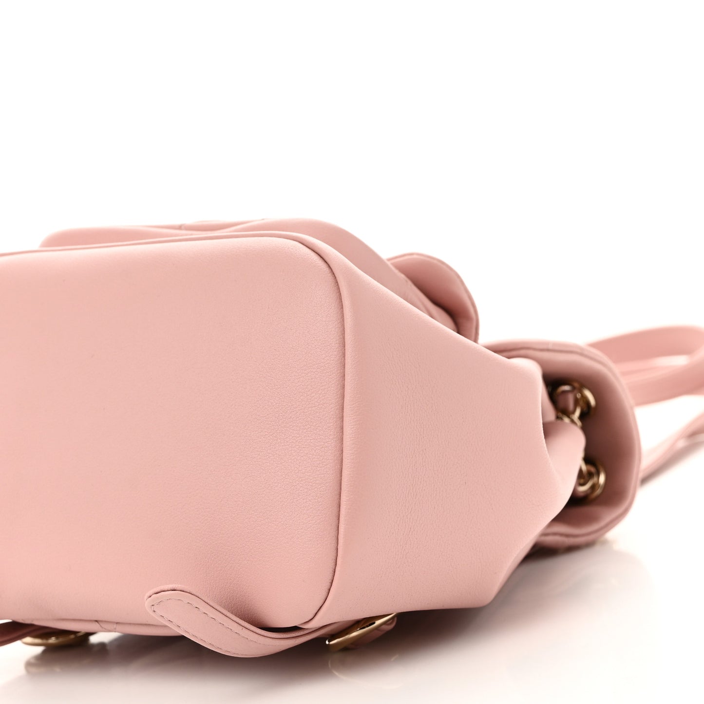 Lambskin Quilted Small Duma Drawstring Backpack Light Pink
