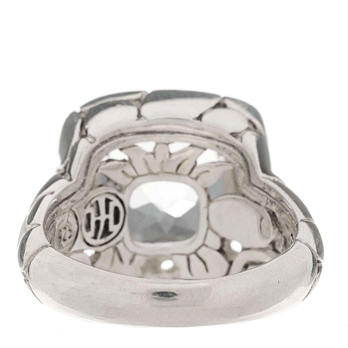 John Hardy Sterling Silver White Topaz Batu Kali Square Ring 54 7 4 of 5
