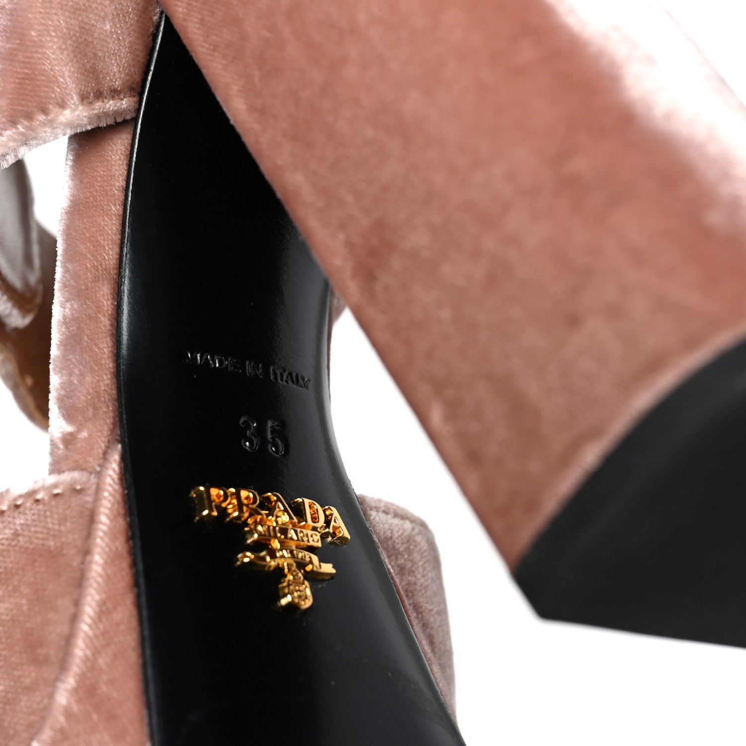 Prada Velvet Crystal Platform Sandals 35 Pink 6 of 7