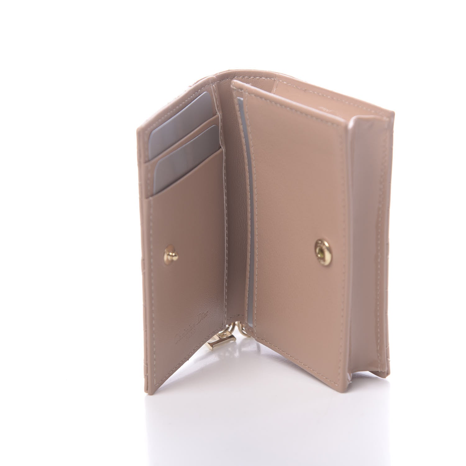 Christian Dior Patent Cannage Small Lady Dior Flap Card Holder Rose De Vents 6 of 9