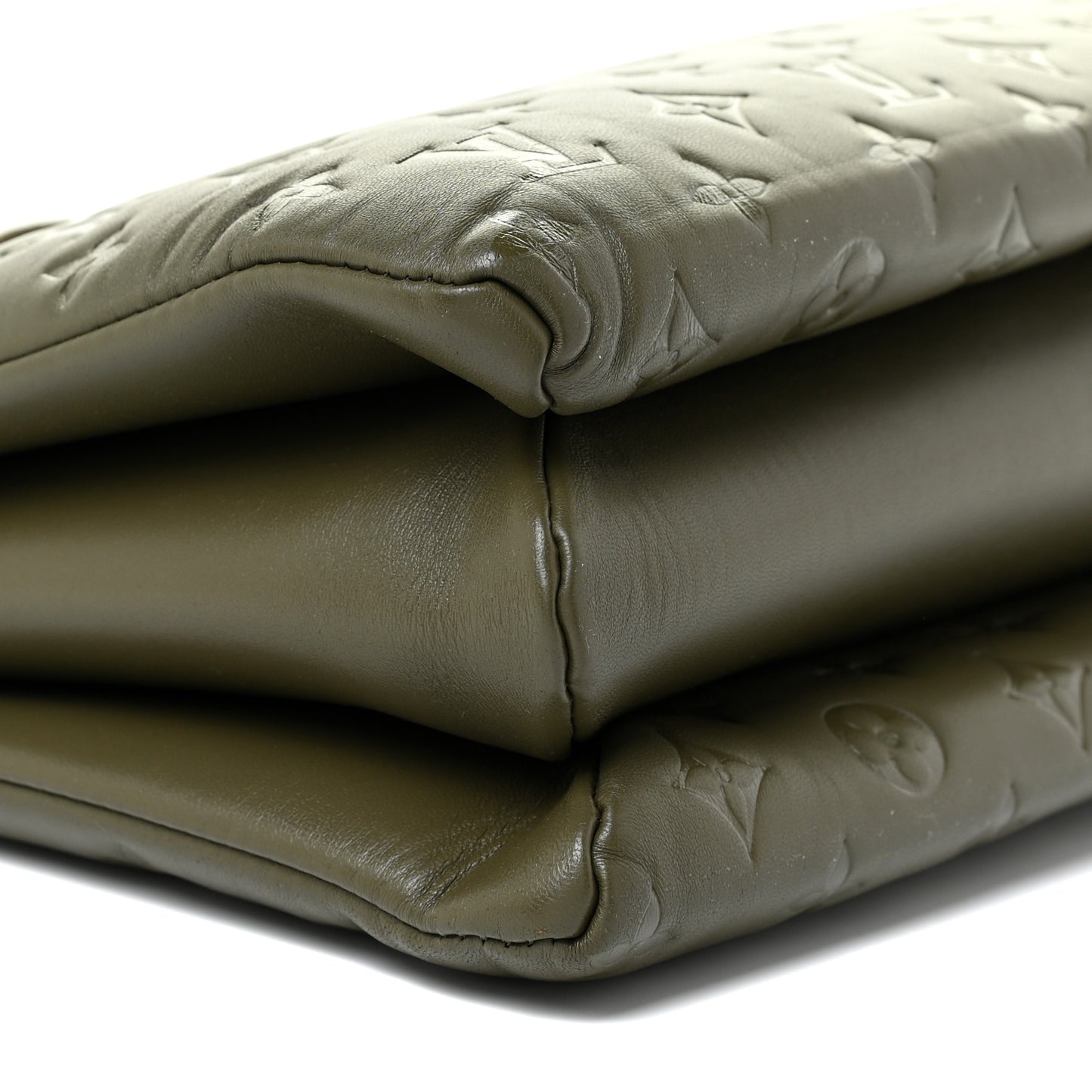 Lambskin Embossed Monogram Coussin MM Khaki