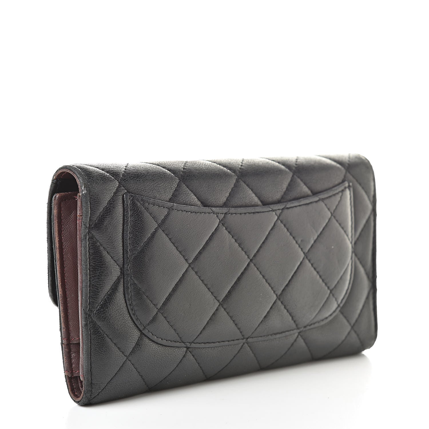 Chanel Lambskin Quilted Large Flap Wallet Black 3 of 20