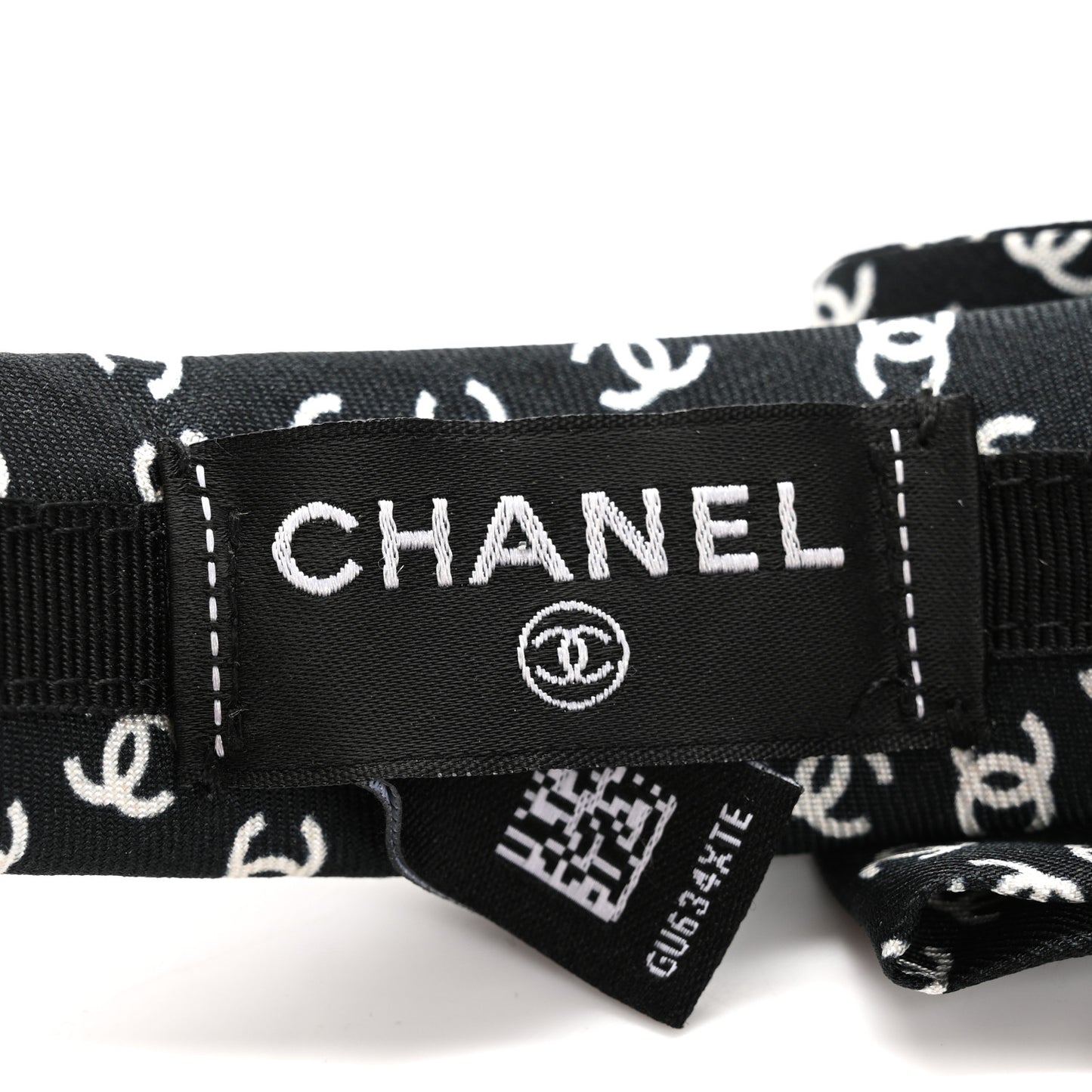 Silk Bow CC Headband Black Ecru