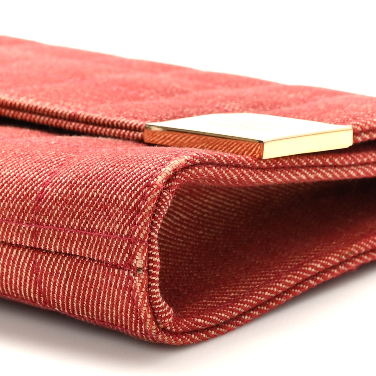 Denim Chocolate Bar Flap Red