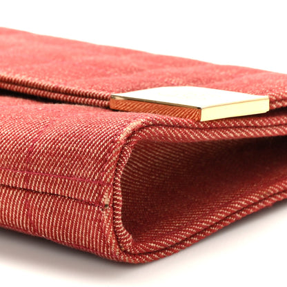 Chanel Denim Chocolate Bar Flap Red 8 of 9