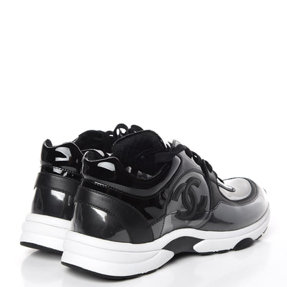 Chanel Patent PVC Womens CC Sneakers 40 Transparent Black 4 of 9