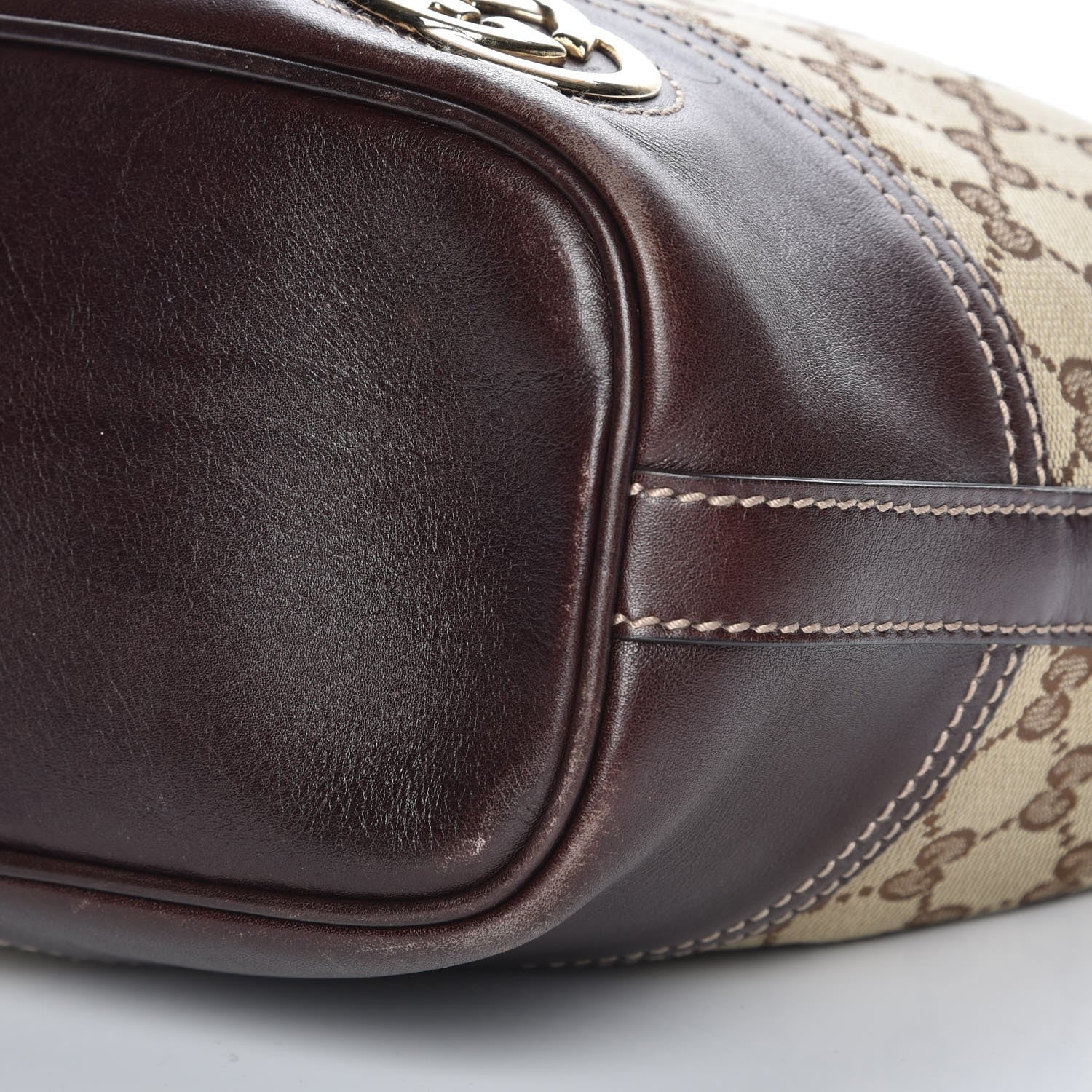 Gucci Monogram Medium Britt Hobo Dark Brown 9 of 10