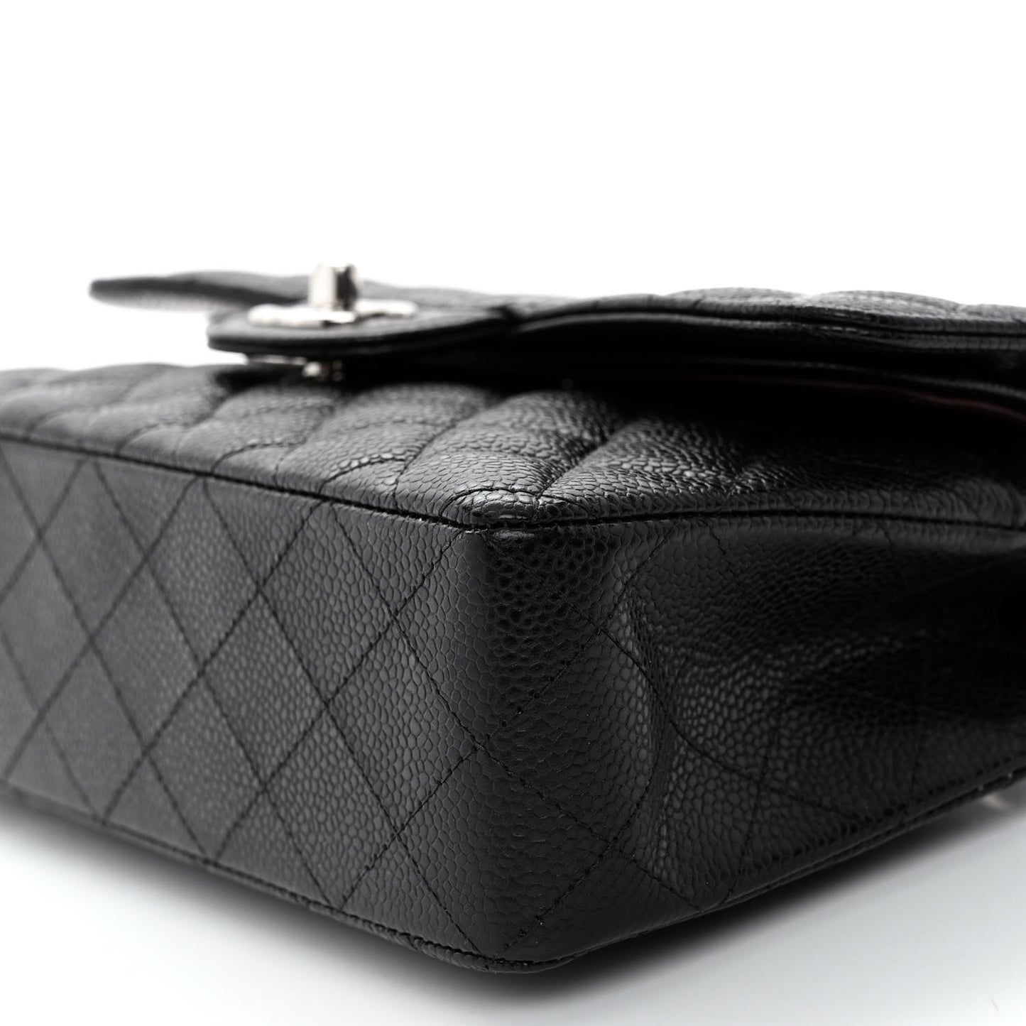 Caviar Quilted Small Double Flap Black