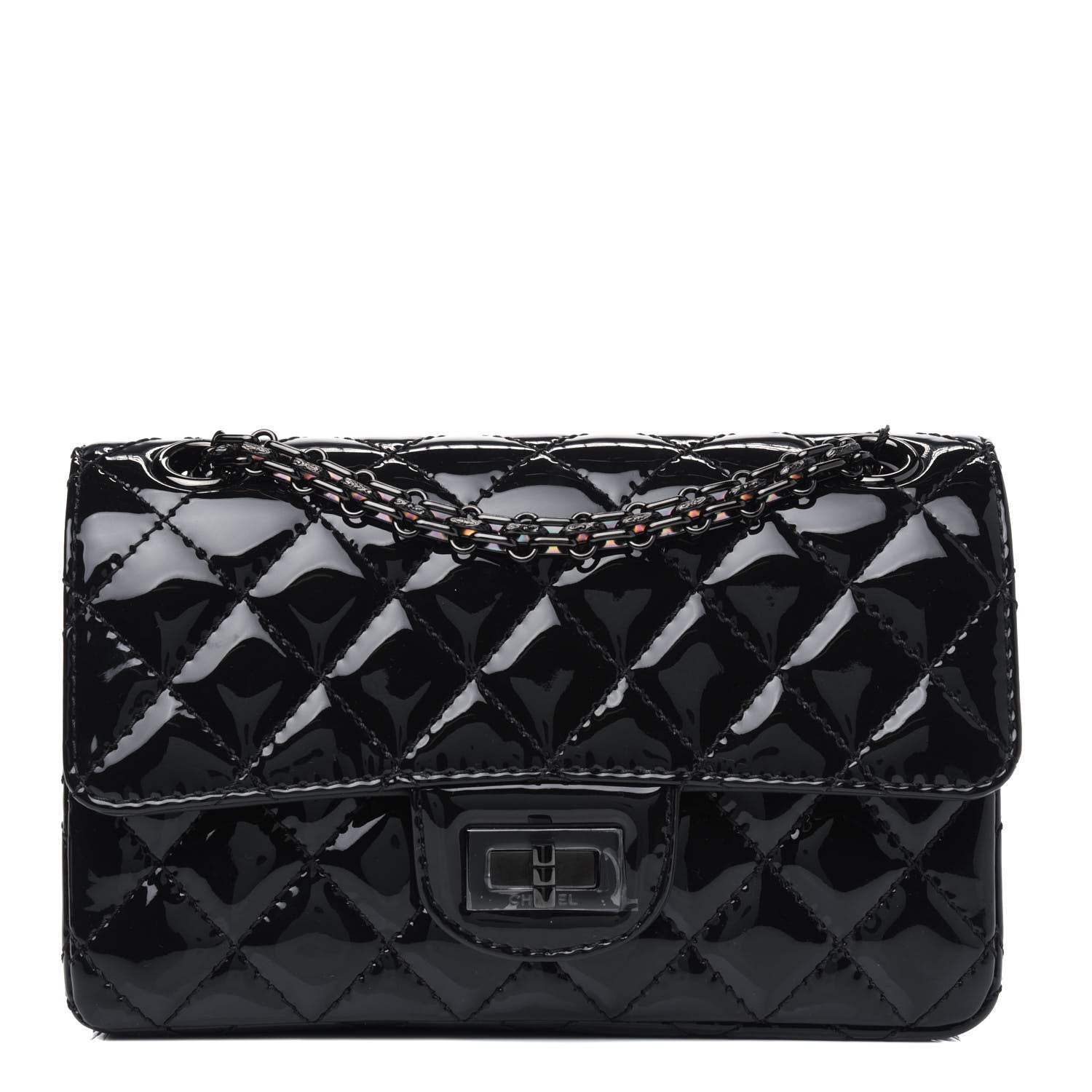 Chanel Patent Calfskin Quilted 2.55 Reissue Mini Flap So Black 1 of 4