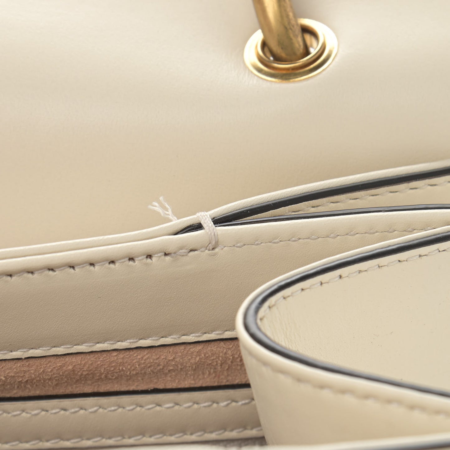 Calfskin Sylvie Web Small Queen Margaret Top Handle Bag White