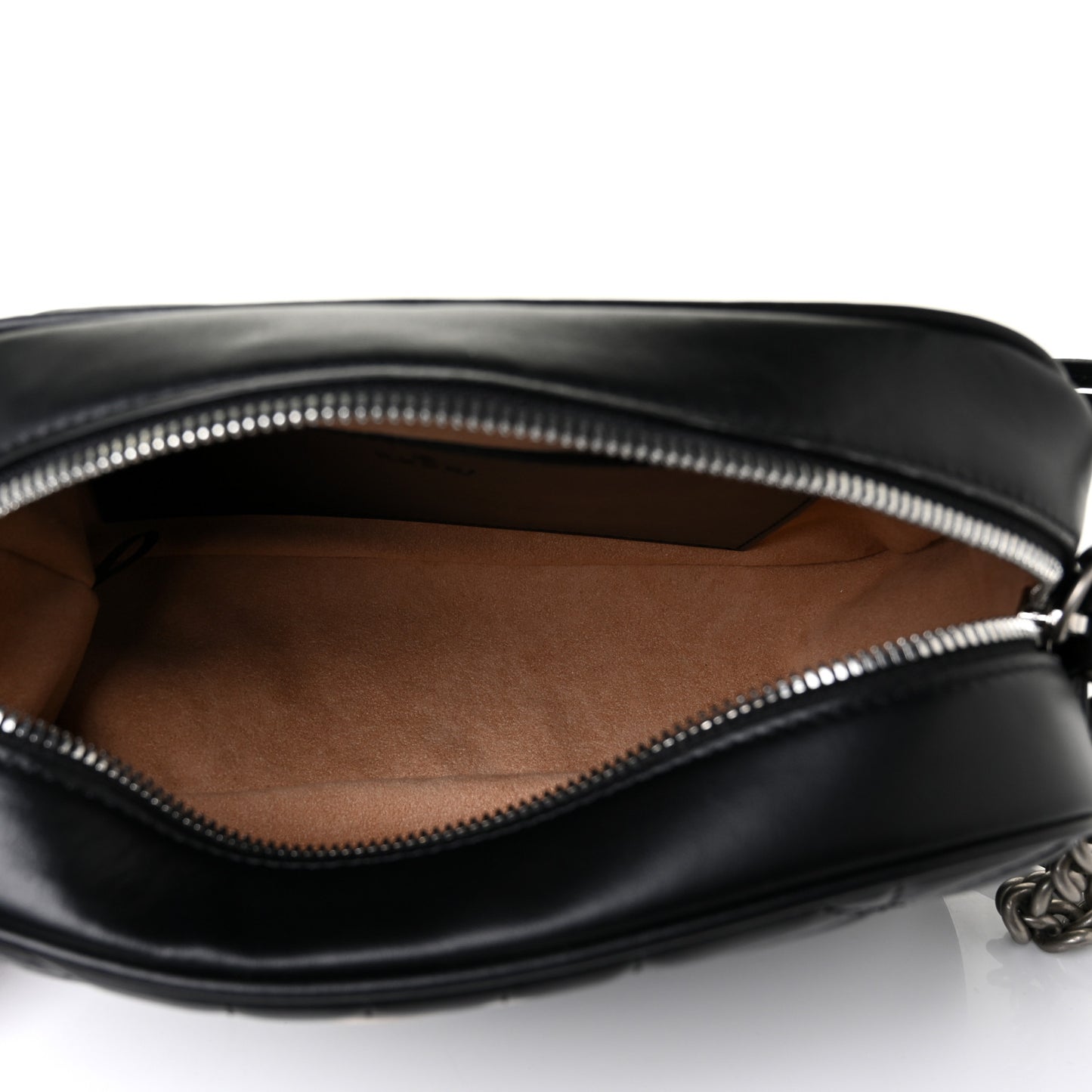 Calfskin Matelasse Aria Small GG Marmont Chain Shoulder Bag Black