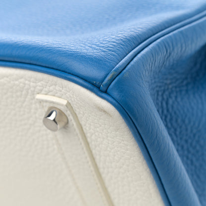 Hermes Togo Bi-Color Birkin 35 Mykonos White 10 of 17