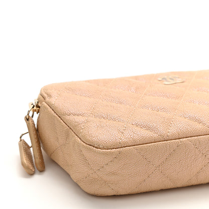 Chanel Iridescent Caviar Quilted Small Clutch With Chain Beige 8 of 10