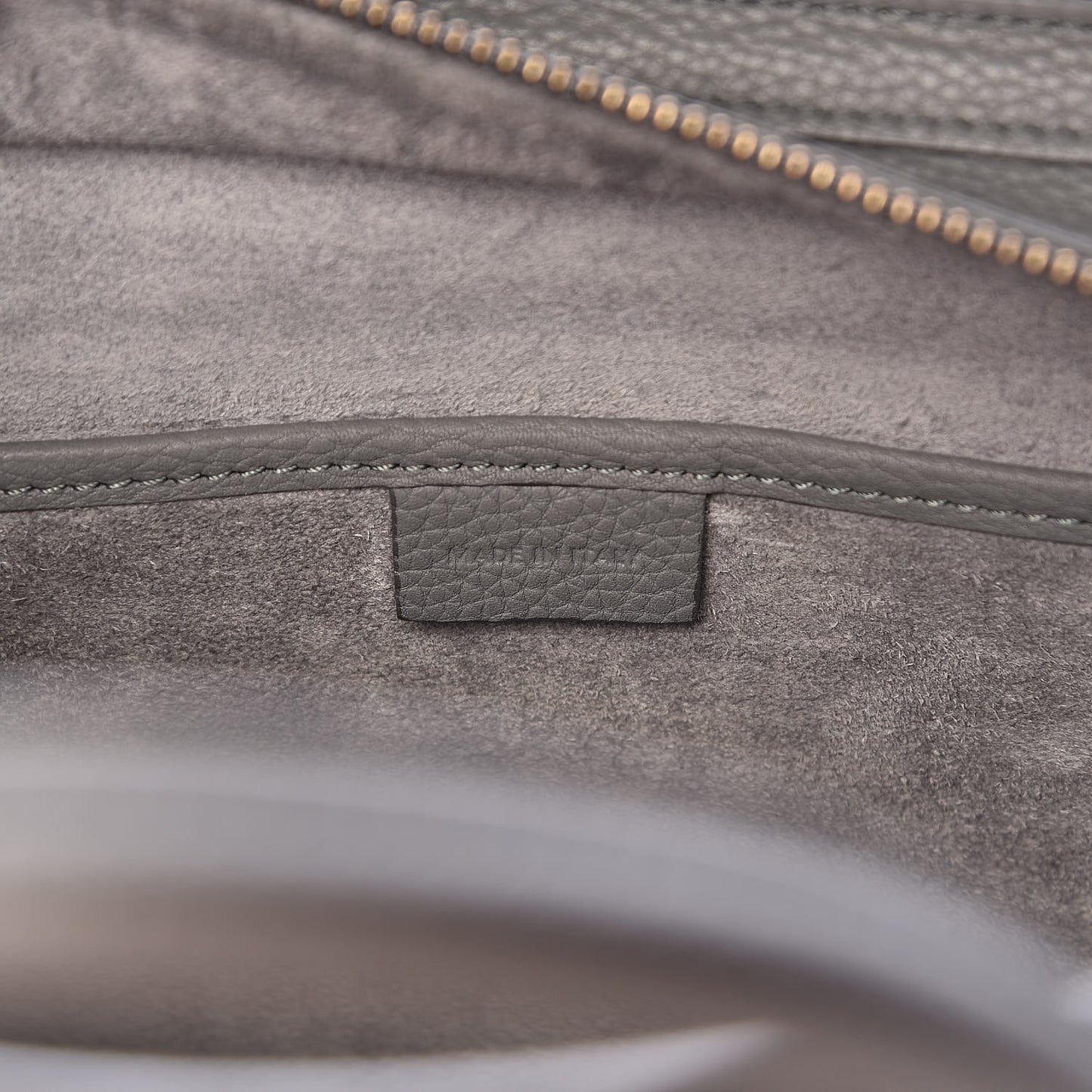 Baby Drummed Calfskin Nano Luggage Kohl