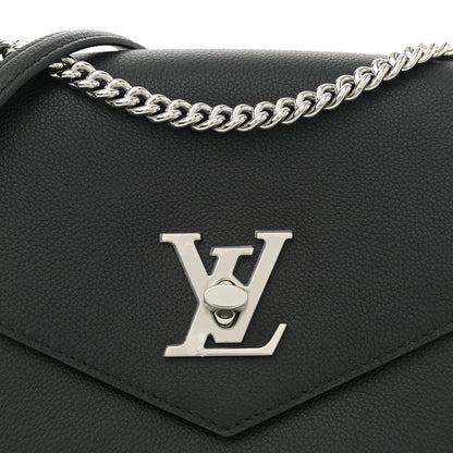 Louis Vuitton Soft Calfskin Mylockme Chain Bag BB Black 7 of 9
