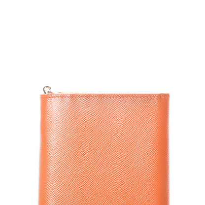 Prada Saffiano Metal Oro Chain Wallet Papaya 10 of 11