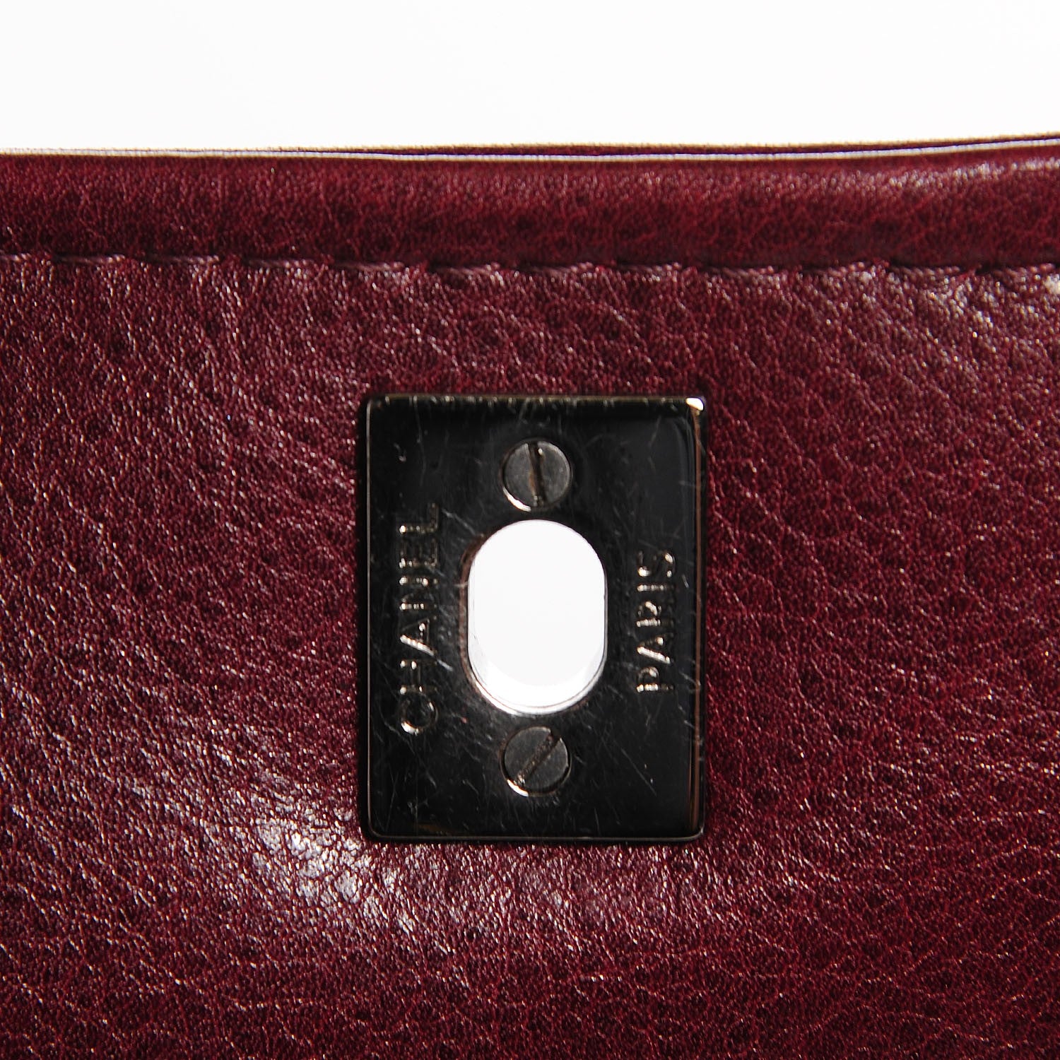 Chanel Calfskin Medium Flap Bag Dark Red 6 of 7
