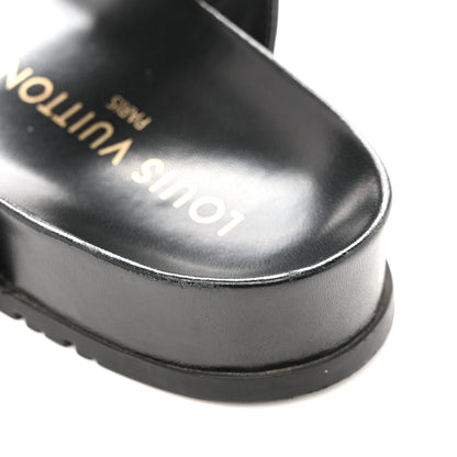 Louis Vuitton Lambskin Embossed Monogram Bom Dia Flat Mule Sandals 38 Black 11 of 11