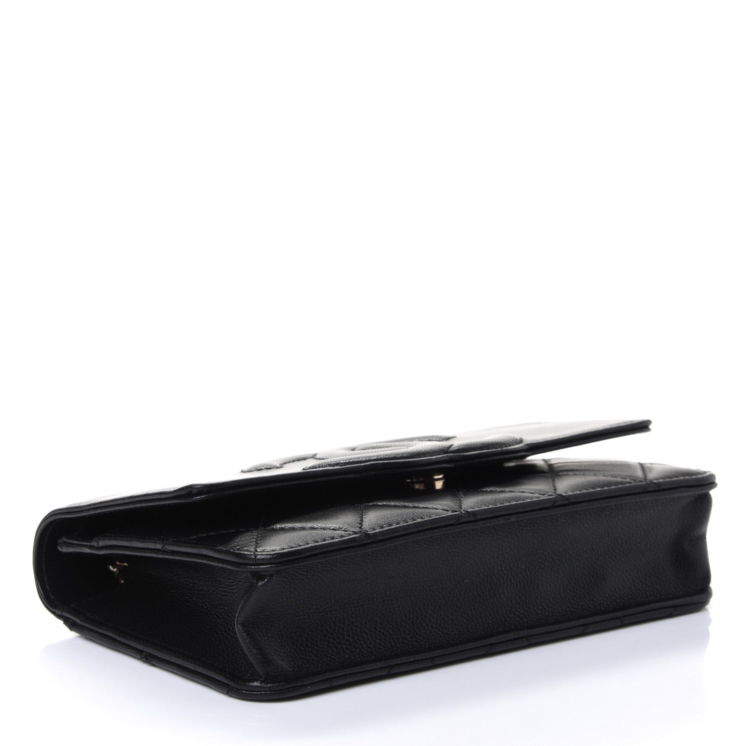 Chanel Goatskin Quilted Timeless CC Wallet On Chain WOC Black 3 of 4