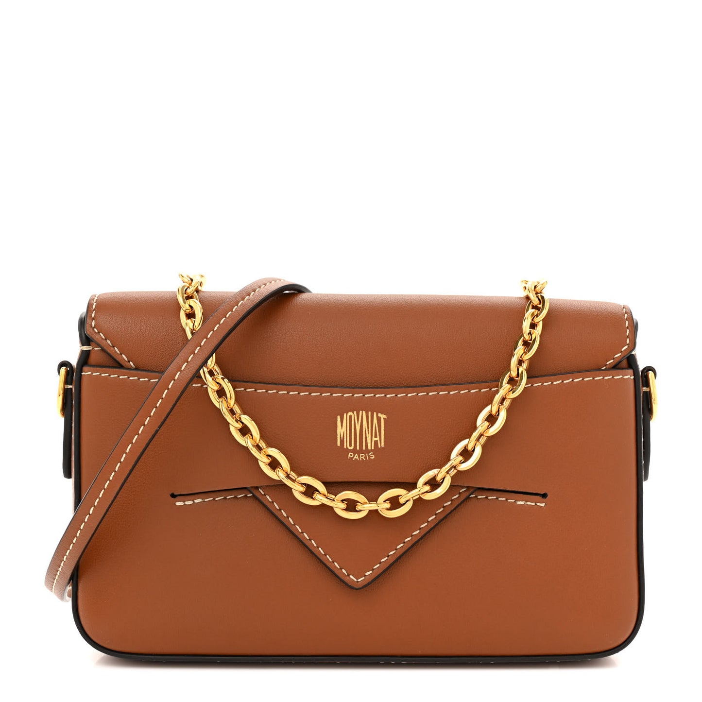 Calfskin Enveloppe Crossbody Bag Cognac