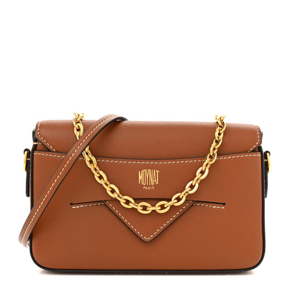 Moynat Calfskin Enveloppe Crossbody Bag Cognac 1 of 11