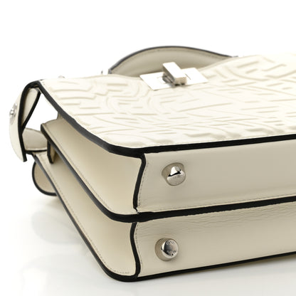 Fendi X SARAH COLEMAN Nappa FF Fish Eye Embossed Mini Peekaboo I SEE U Satchel White Ice 8 of 9