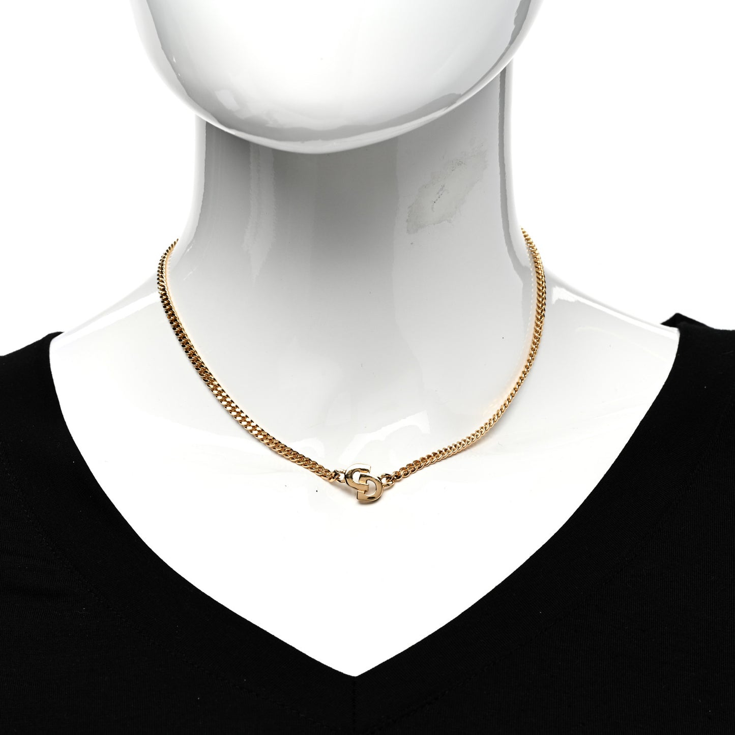 Metal CD Necklace Gold