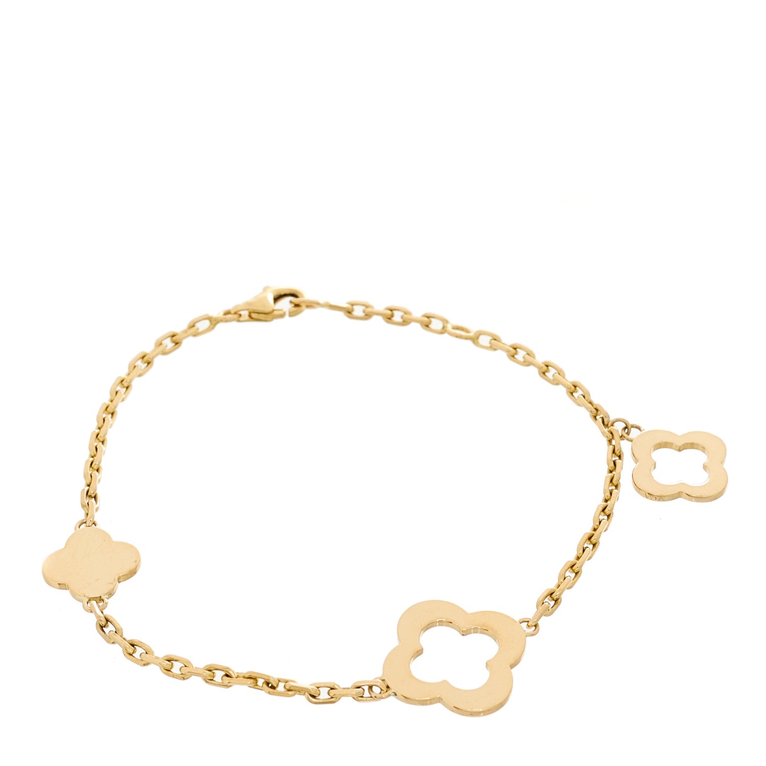 Van Cleef & Arpels 18K Yellow Gold 3 Motifs Byzantine Alhambra Bracelet 1 of 3