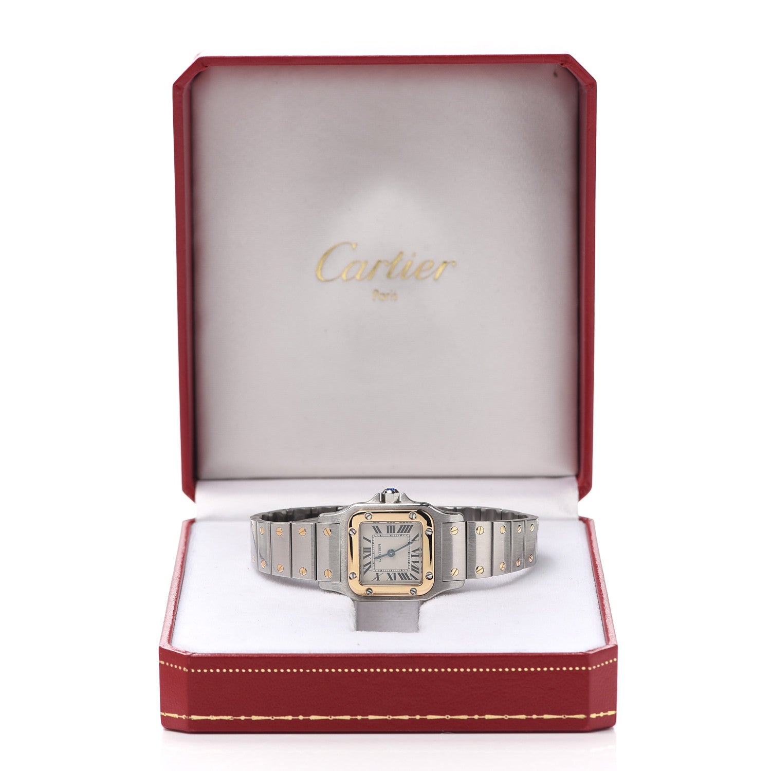 Cartier Stainless Steel 18K Yellow Gold 24mm Santos De Cartier Galbee Quartz Watch 6 of 6