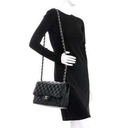 Chanel Caviar Quilted Jumbo Double Flap Black 2 of 9