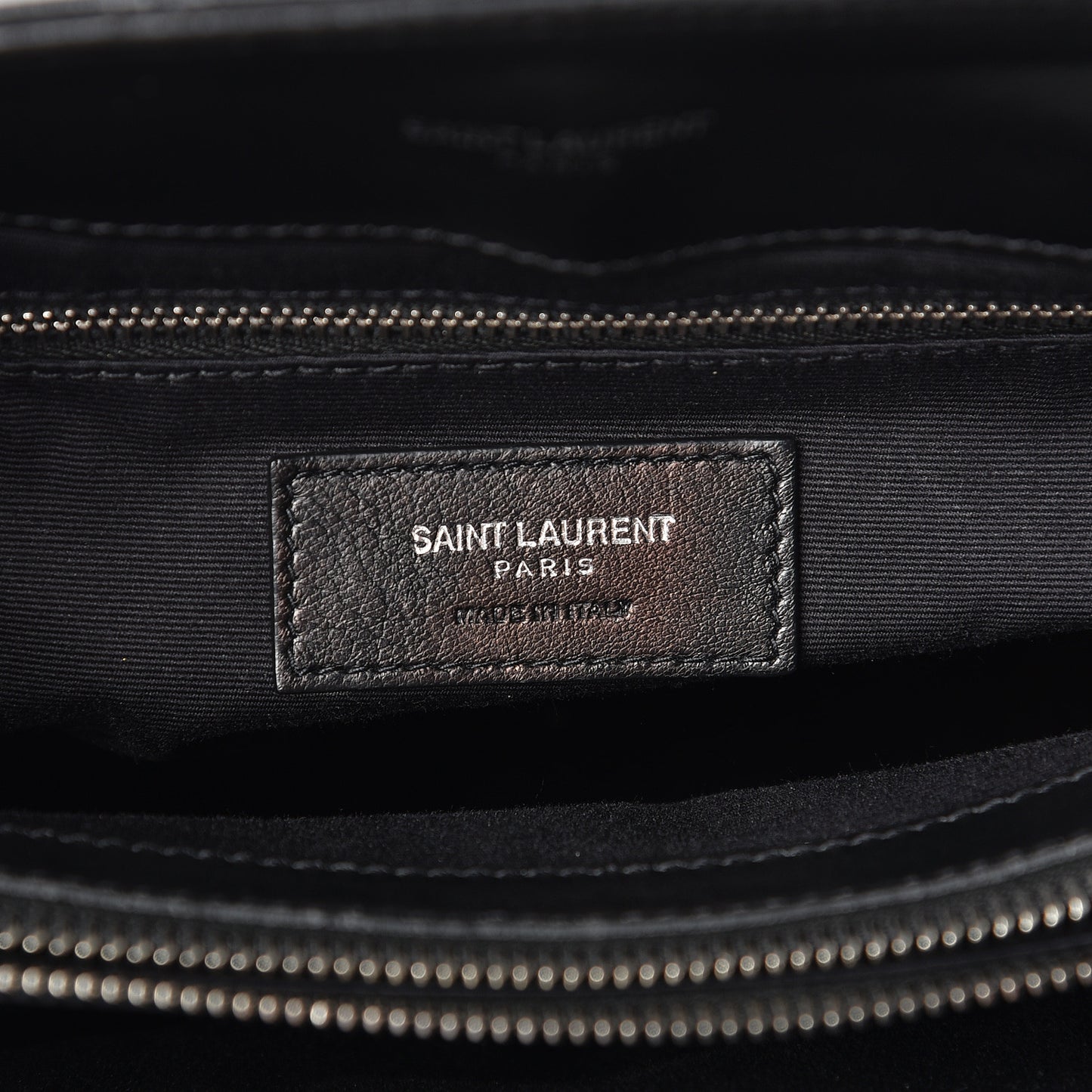 Calfskin Y Quilted Monogram Medium Loulou Chain Satchel Black