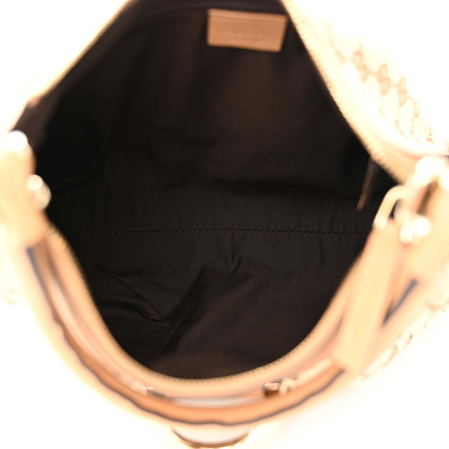 Monogram Medium D Gold Ring Hobo Beige