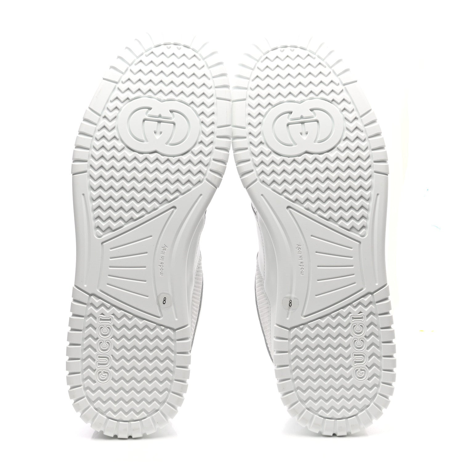 Gucci Calfskin Perforated Mens Interlocking G Sneakers 8 Great White 5 of 9