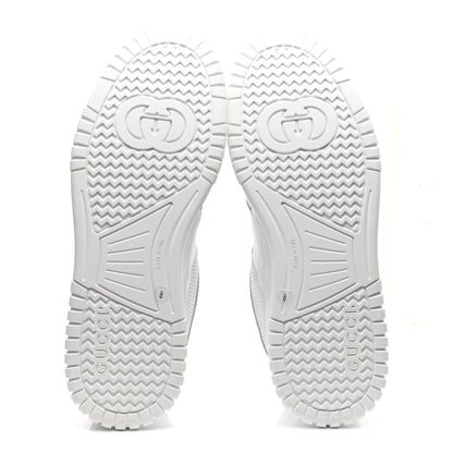 Gucci Calfskin Perforated Mens Interlocking G Sneakers 8 Great White 5 of 9