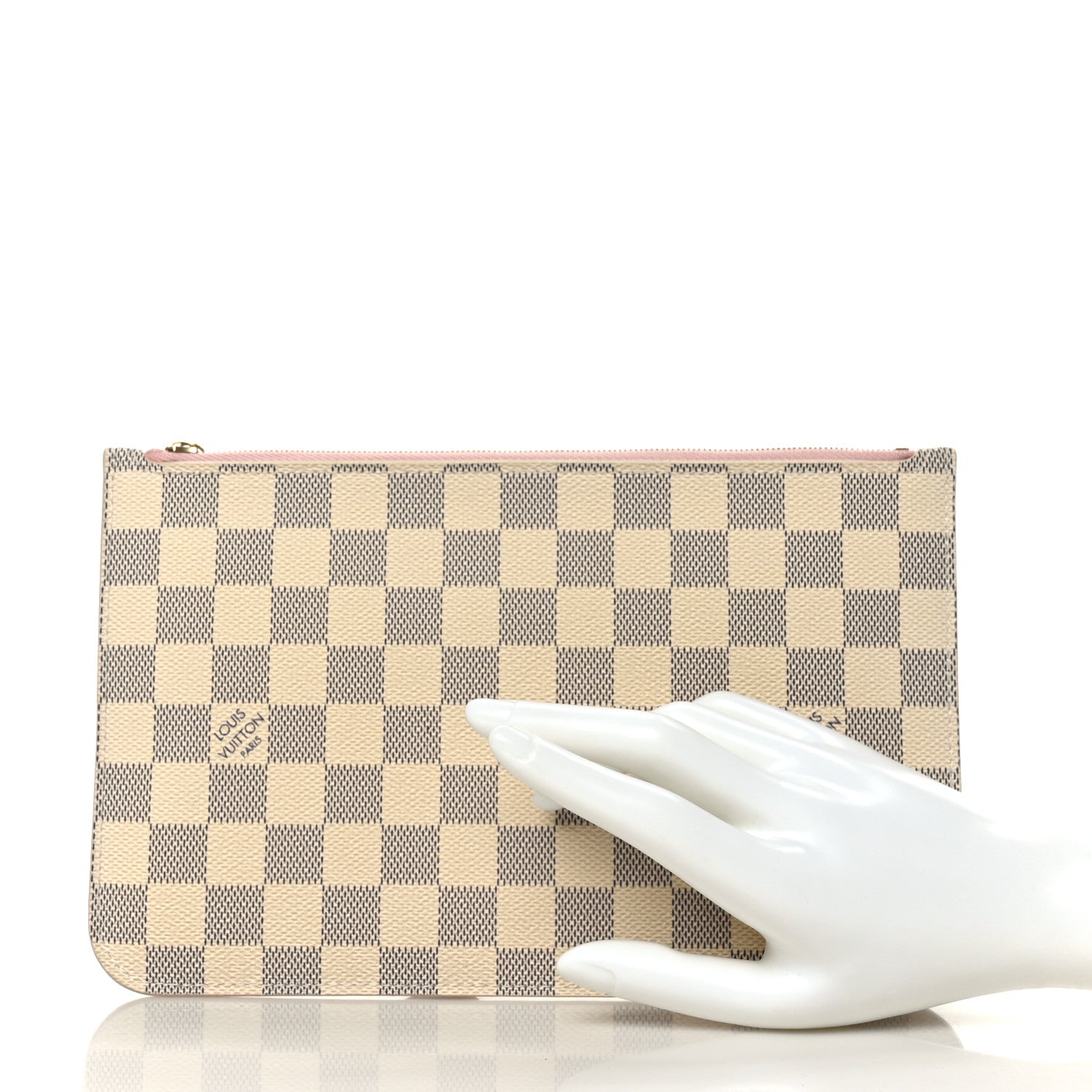 Louis Vuitton Damier Azur Neverfull MM GM Pochette Rose Ballerine 2 of 7