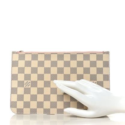 Louis Vuitton Damier Azur Neverfull MM GM Pochette Rose Ballerine 2 of 7