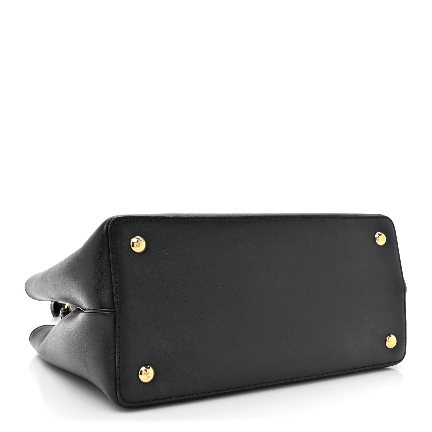 Fendi Vitello Dolce Century Petite 2Jours Tote Black Carbone 4 of 14