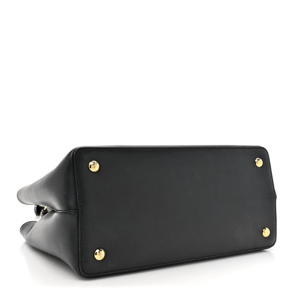 Fendi Vitello Dolce Century Petite 2Jours Tote Black Carbone 4 of 14