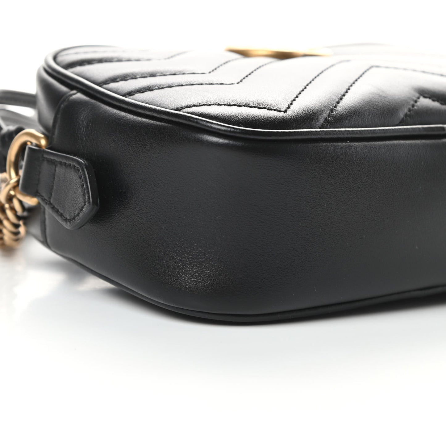 Calfskin Matelasse Mini GG Marmont Chain Shoulder Bag Black