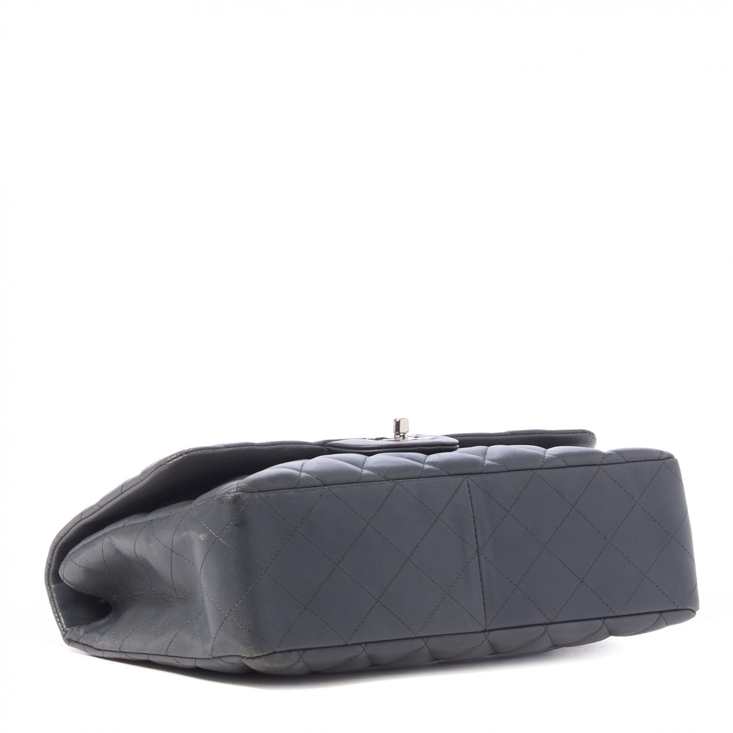 Chanel Lambskin Quilted Jumbo Single Flap Bijoux Chain Dark Grey 3 of 10