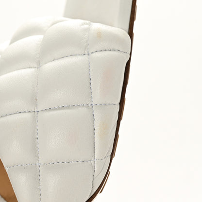 Bottega Veneta Nappa Matelasse Padded Mule Sandals 38 Optic White 8 of 8